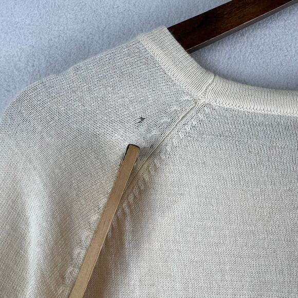 Sundance Merino Sweater Women’s LG Crochet Lace Front Overlay Cream Color GUC - Picture 7 of 8